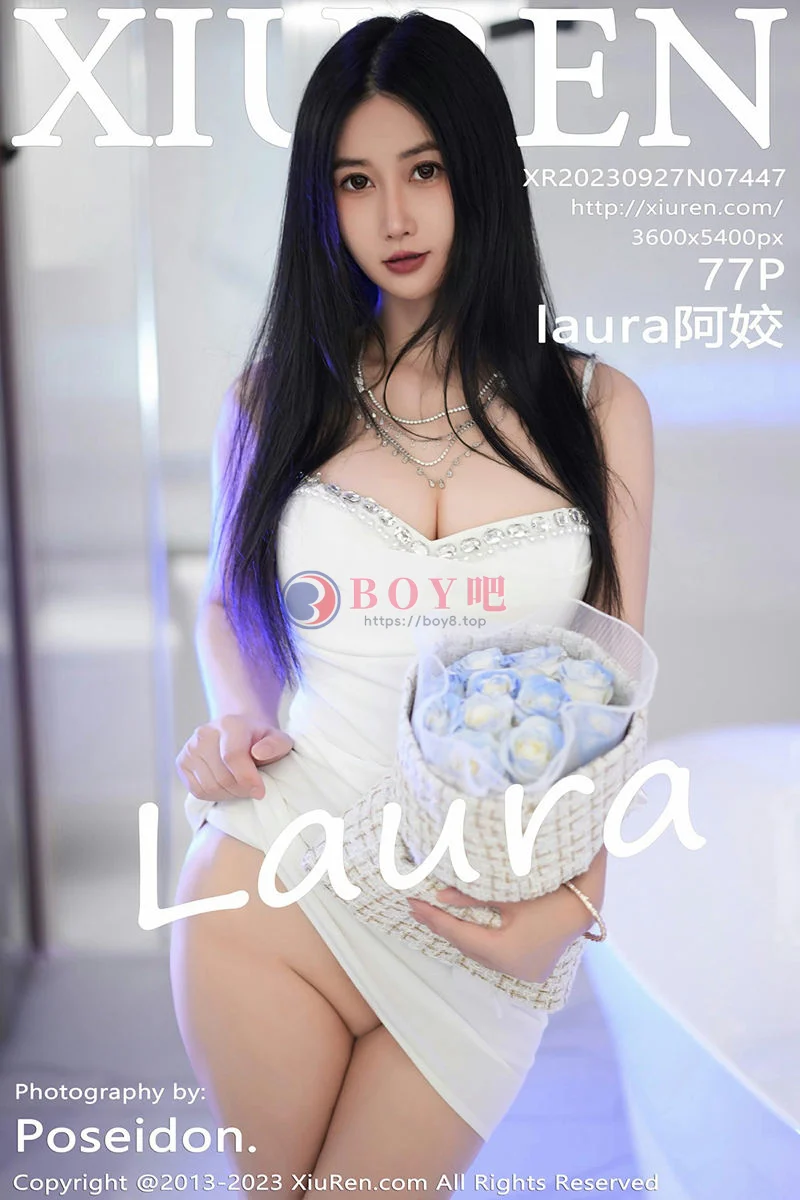 [XiuRen秀人网] No.7447 模特laura阿姣性感白色吊带短裙配白色高跟秀完美身材迷人写真-BOY吧