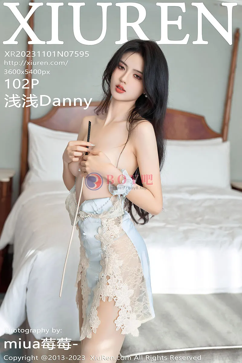 [XiuRen秀人网] No.7595 模特浅浅Danny性感粉色连衣短裙半脱秀丰腴身姿撩人诱惑写真 - BOY吧-BOY吧
