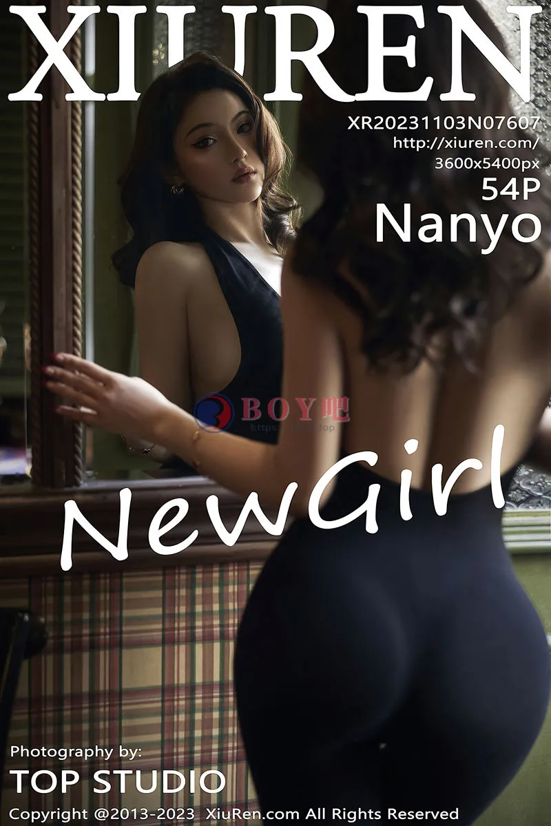 [XiuRen秀人网] No.7607 新人模特Nanyo黑色露背连衣裙配黑丝渔网秀曼妙身姿诱惑写真 - BOY吧-BOY吧