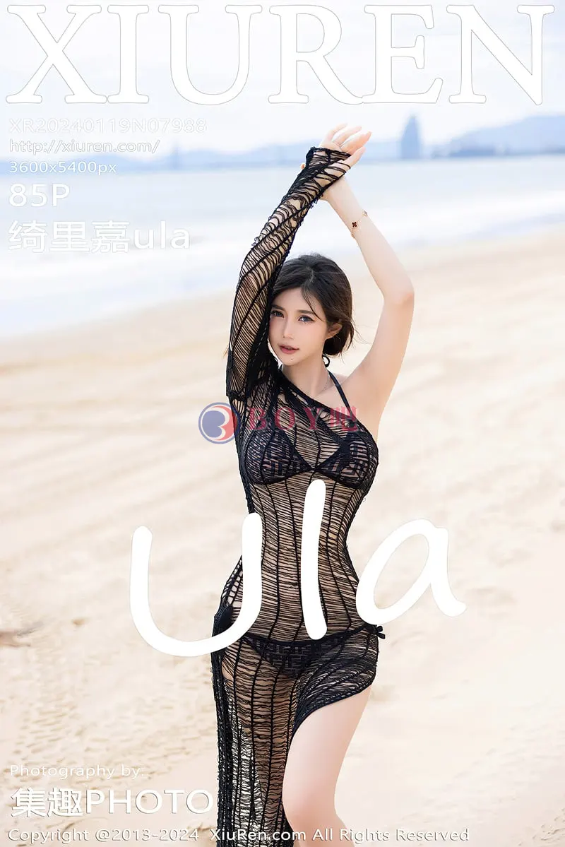 [XiuRen秀人网] No.7988 女神绮里嘉ula黑色薄纱长裙+黑色情趣服饰秀曼妙身姿诱惑写真-BOY吧