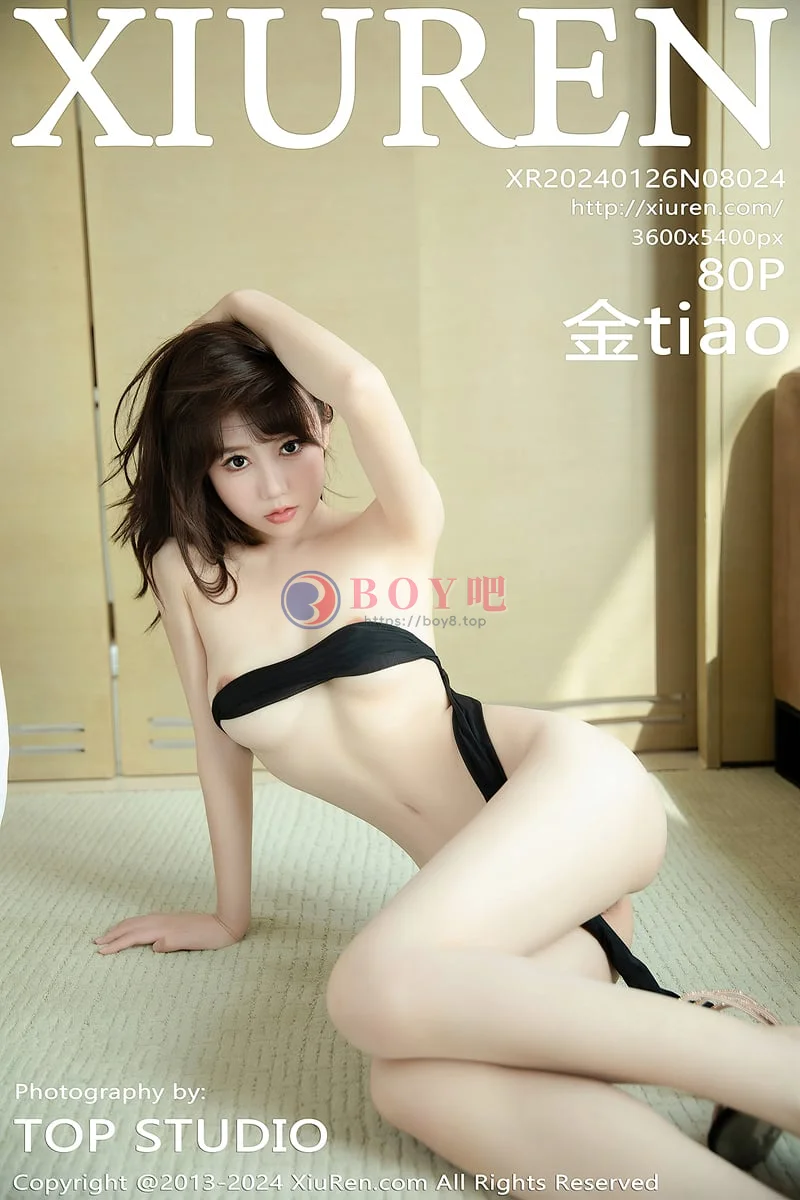 [XiuRen秀人网] No.8024 模特金tiao性感暗灰色上衣配魅惑黑丝半脱秀惹火身材诱惑写真 - BOY吧-BOY吧