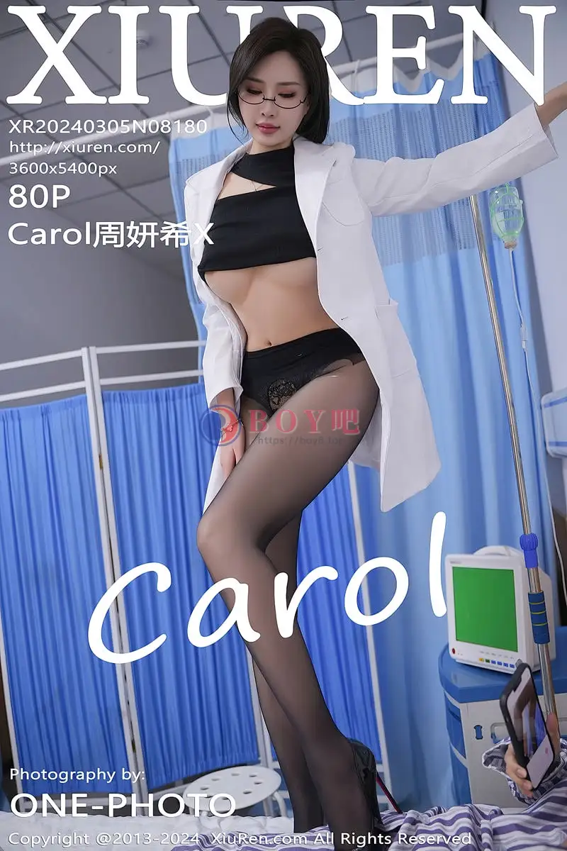 [XiuRen秀人网] No.8180 女神Carol周妍希性感女医生制服露开档黑丝秀翘臀美腿诱惑写真-BOY吧