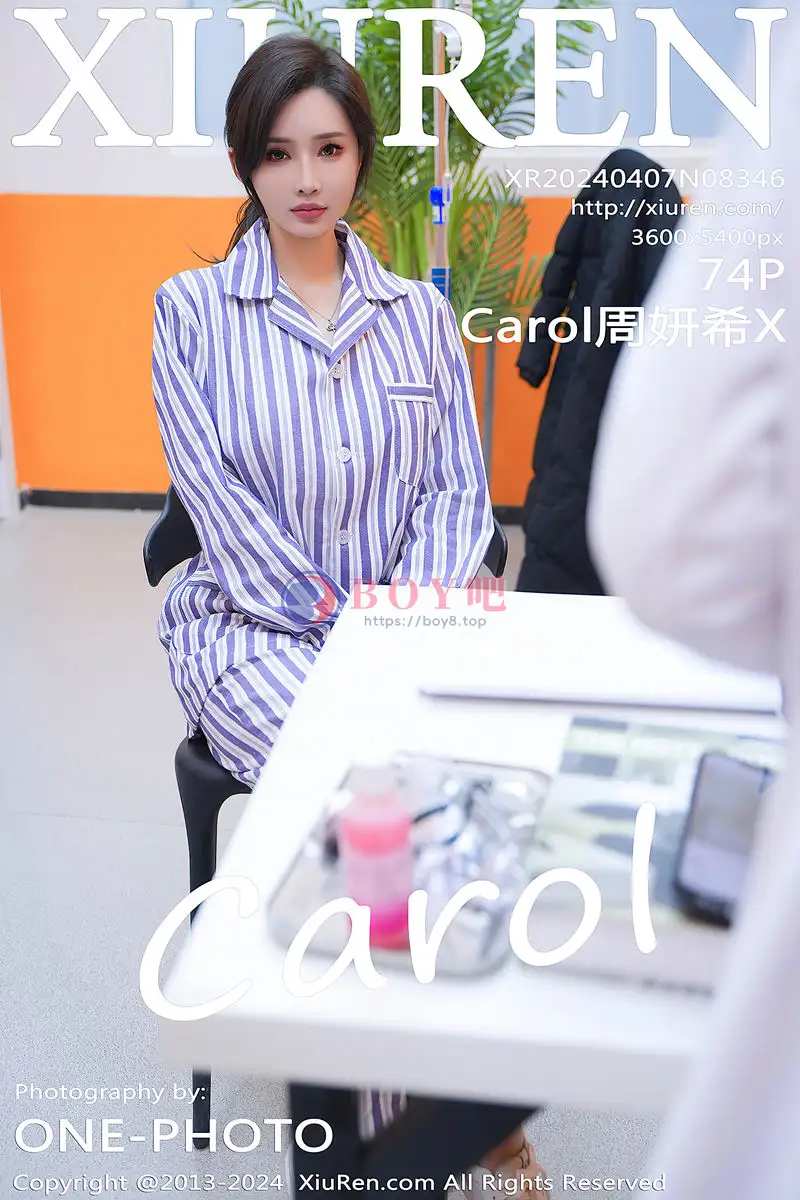[XiuRen秀人网] No.8346 女神Carol周妍希X角色扮演患者服配开档肉丝秀丰满身材诱惑写真-BOY吧