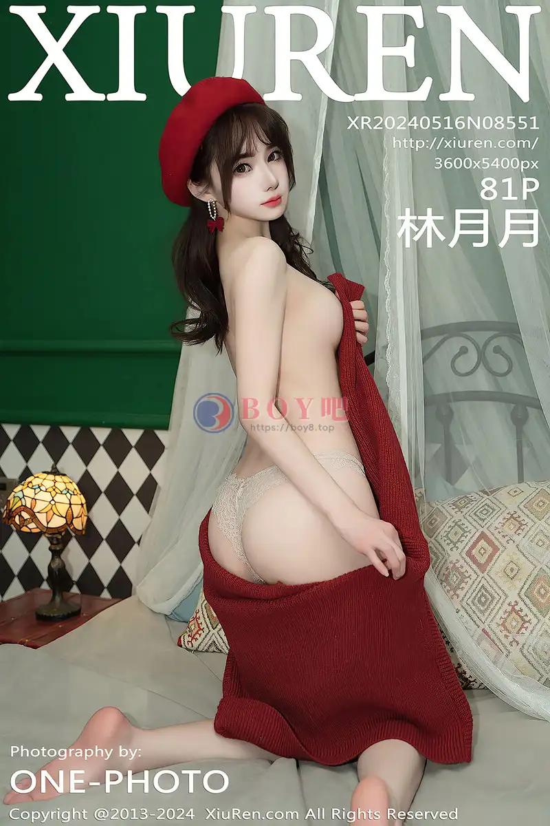 [XiuRen秀人网] No.8551 模特林月月私房性感红色毛衣配开档肉丝秀柔美身姿完美诱惑写真 - BOY吧-BOY吧