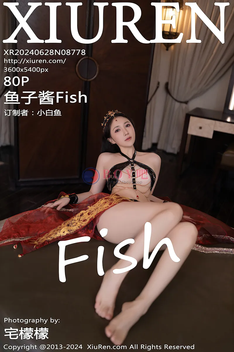 [XiuRen秀人网] No.8778 模特鱼子酱Fish性感舞娘薄纱露黑色情趣内衣秀完美身材诱惑写真 - BOY吧-BOY吧