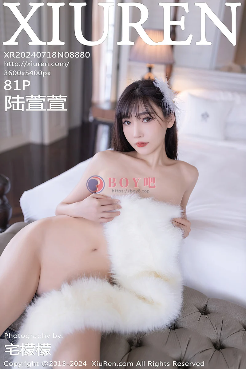 [XiuRen秀人网] NO.8880 模特陆萱萱性感白色透视旗袍配超薄肉丝秀惹火身材撩人诱惑写真-BOY吧