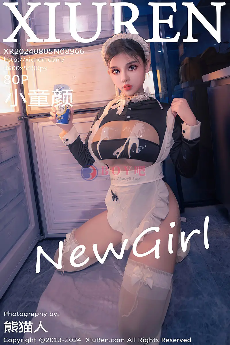 [XiuRen秀人网] NO.8966 新人模特小童颜私房浴室性感女仆装配白丝袜秀丰满身材诱惑写真-BOY吧