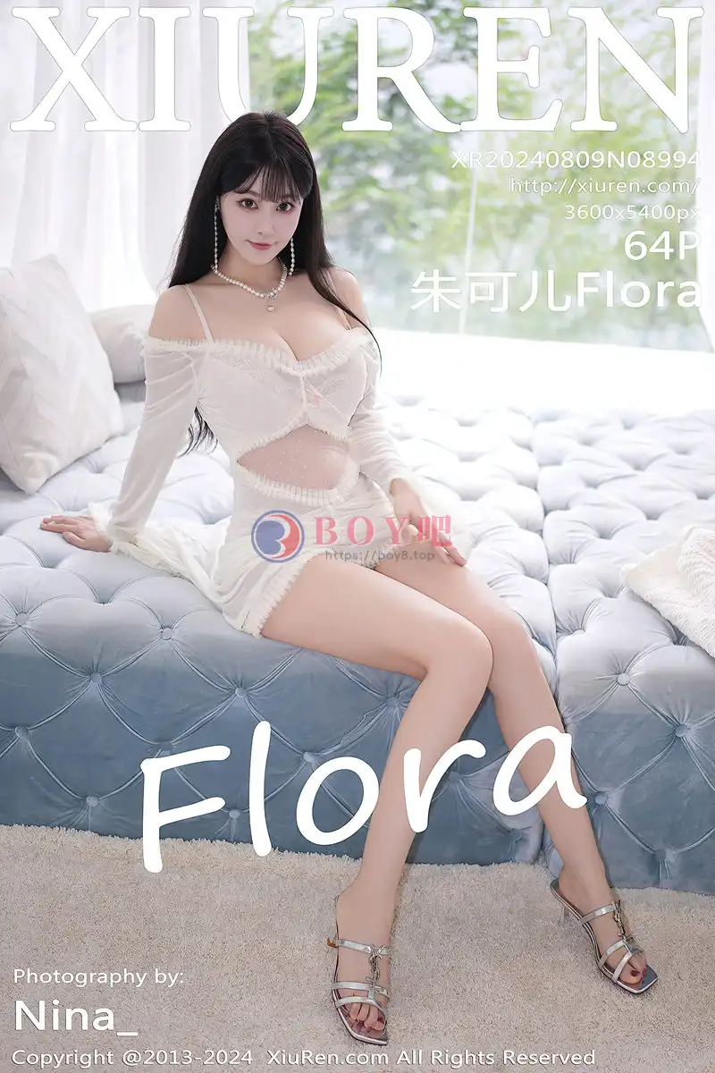 [XiuRen秀人网] NO.8994 女神朱可儿Flora性感白色情趣服饰配蓝尾巴秀丰满身材诱惑写真-BOY吧