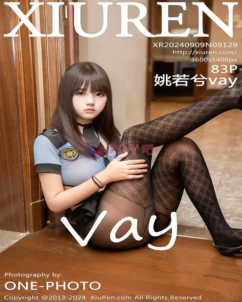[XiuRen秀人网] NO.9129 模特姚若兮vay性感蓝色情趣制服配超薄黑丝秀惹火身材诱惑写真 - BOY吧-BOY吧
