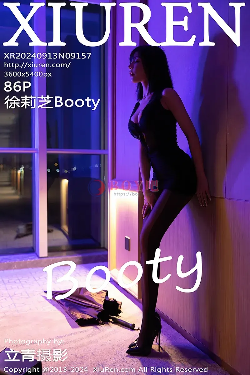 [XiuRen秀人网] NO.9157 女神徐莉芝Booty性感黑色连衣裙露黑色内衣配超薄黑丝魅惑写真-BOY吧