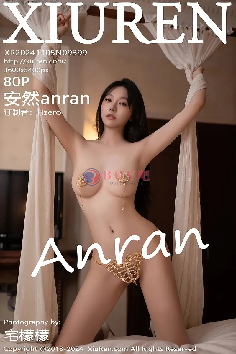 [XiuRen秀人网] NO.9399 模特安然anran性感金色吊坠情趣服饰秀凹凸身材火辣诱惑写真 - BOY吧-BOY吧