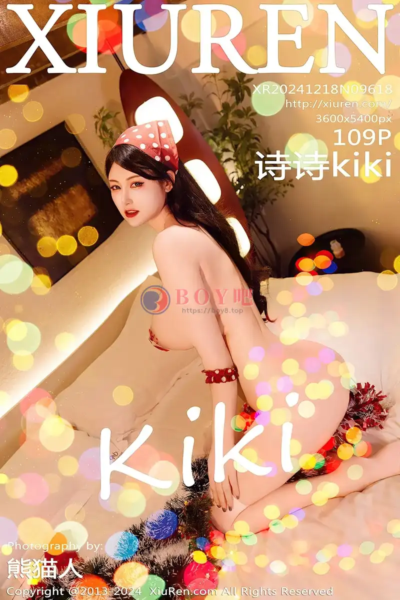 [XiuRen秀人网] NO.9618 模特诗诗kiki圣诞节系列性感红色内衣配肉丝袜秀丰腴身姿诱惑写真-BOY吧