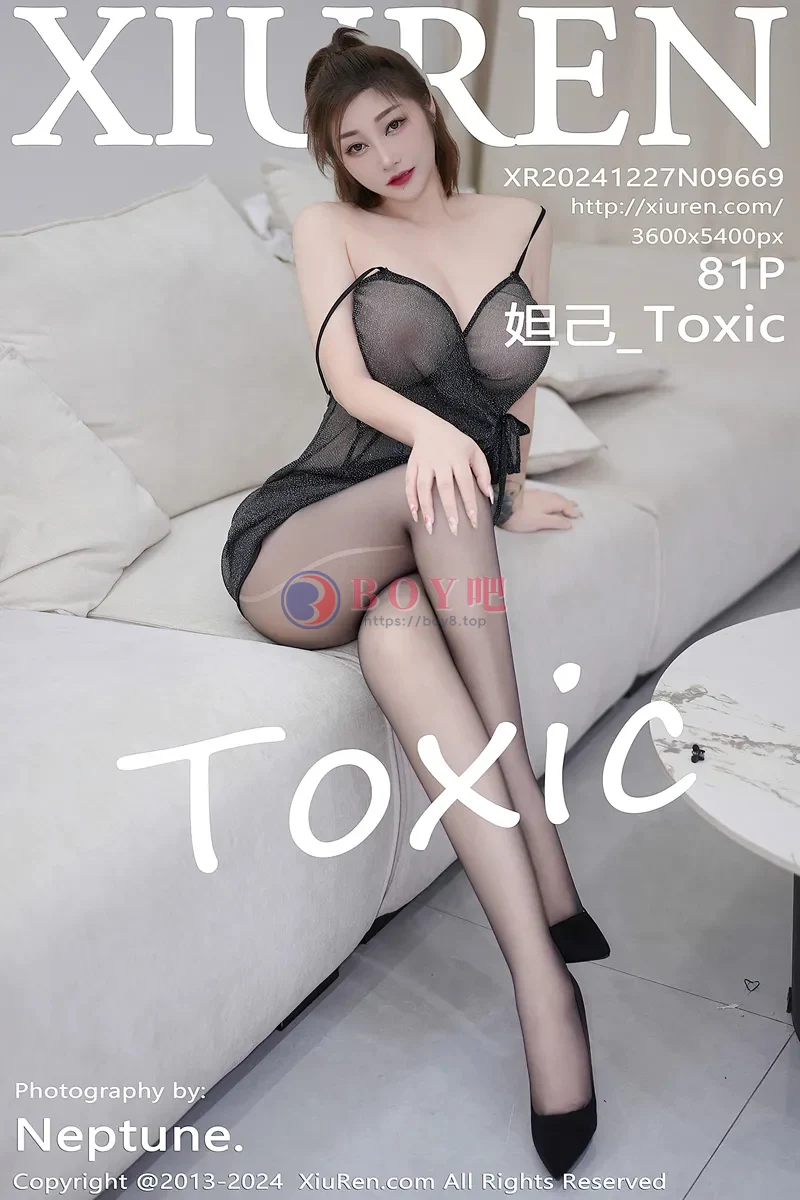 [XiuRen秀人网] NO.9669 女神妲己_Toxic黑色轻透情趣服饰配超薄黑丝秀丰腴美臀诱惑写真 - BOY吧-BOY吧