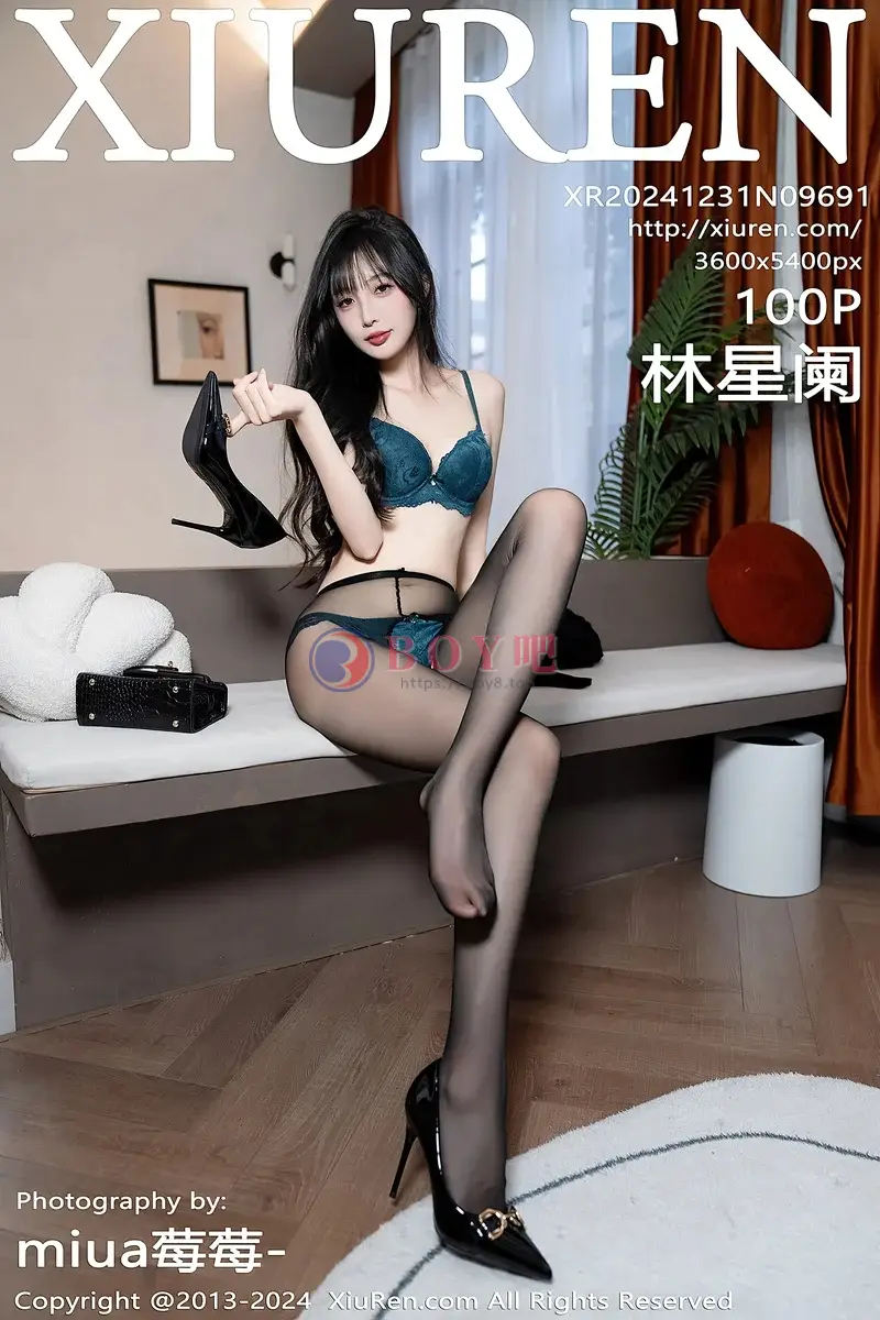 [XiuRen秀人网] NO.9691 模特林星阑性感墨绿色内衣配超薄黑丝秀曼妙身姿迷人诱惑写真-BOY吧