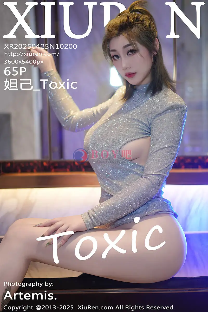 [XiuRen秀人网] NO.10200 女神妲己_Toxic性感银色连衣短裙露白色情趣内衣秀翘臀诱惑写真-BOY吧