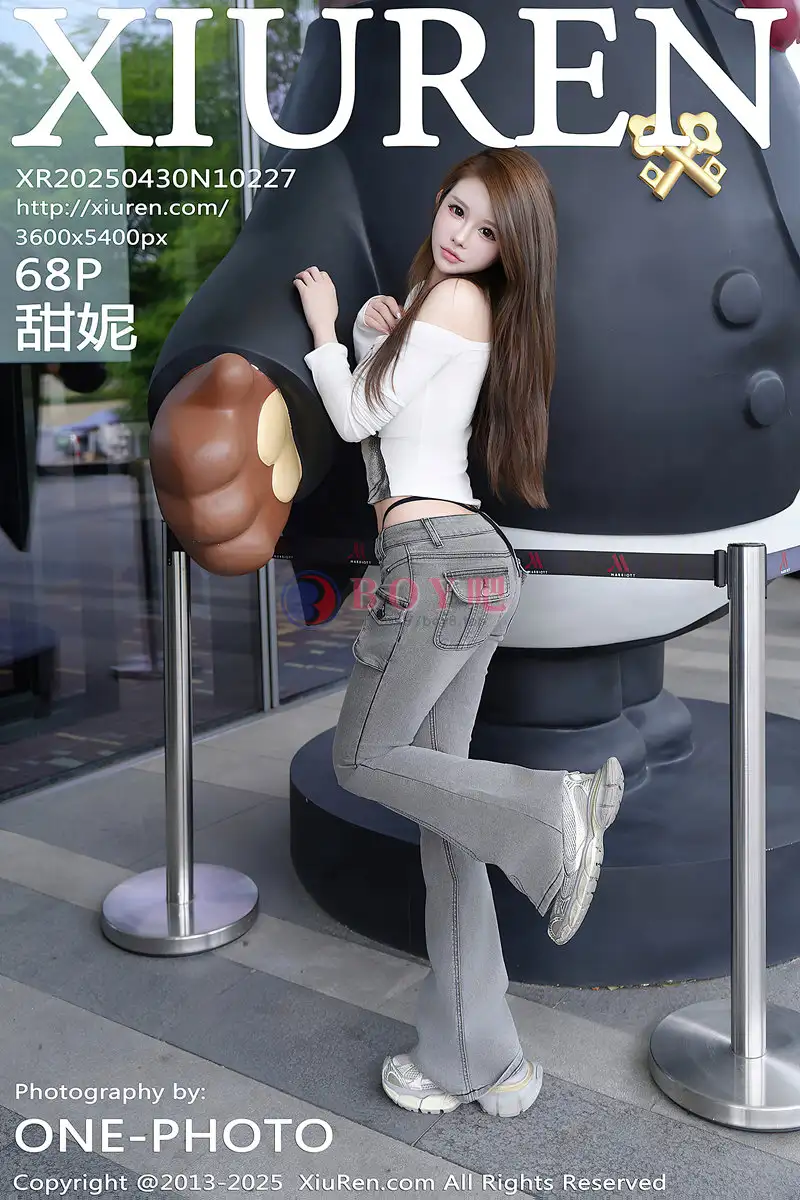 [XiuRen秀人网] NO.10227 模特甜妮性感白T配牛仔长裤露黑色情趣内衣秀丰腴身材诱惑写真 - BOY吧-BOY吧
