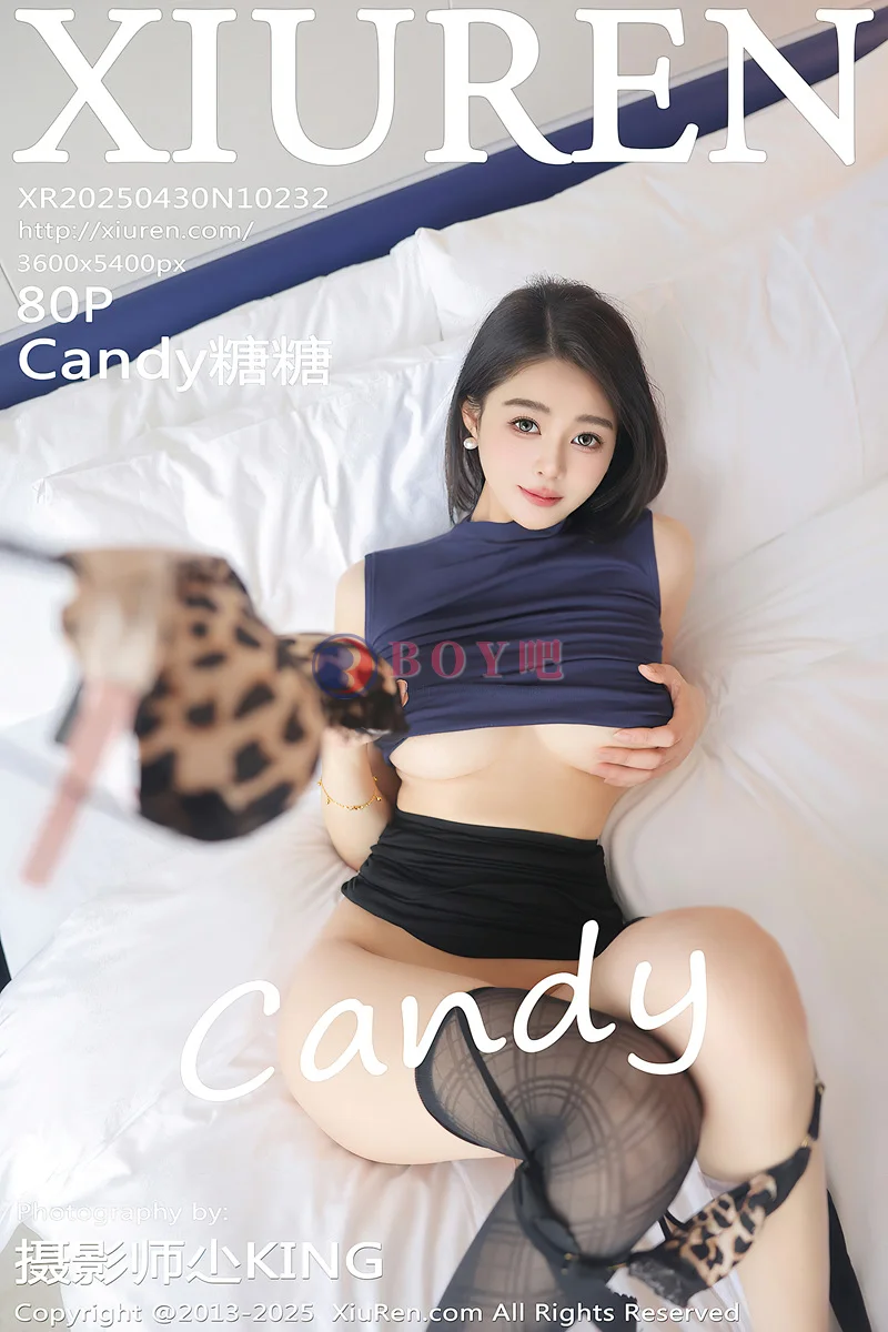 [XiuRen秀人网] NO.10232 模特Candy糖糖脱OL服饰露豹纹内衣配黑丝吊袜秀美腿诱惑写真-BOY吧