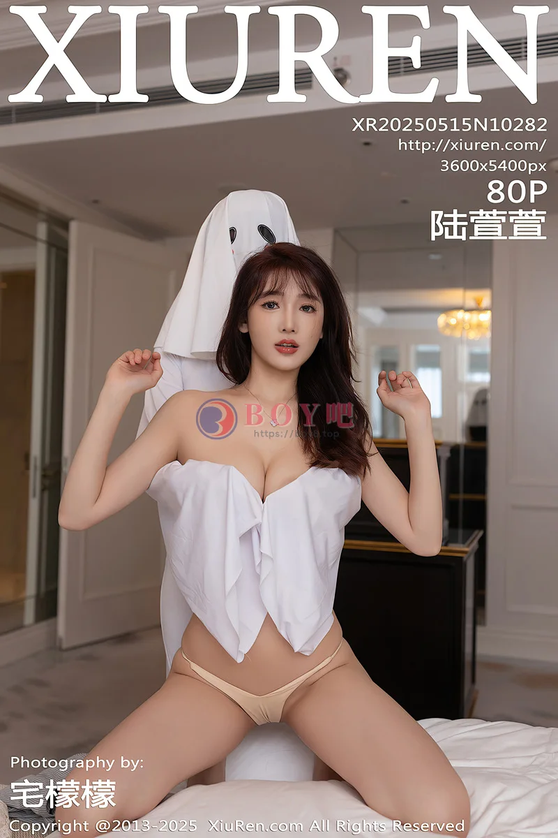 [XiuRen秀人网] NO.10282 模特陆萱萱性感灰色OL服饰露白色内衣配超薄黑丝秀美腿诱惑写真-BOY吧