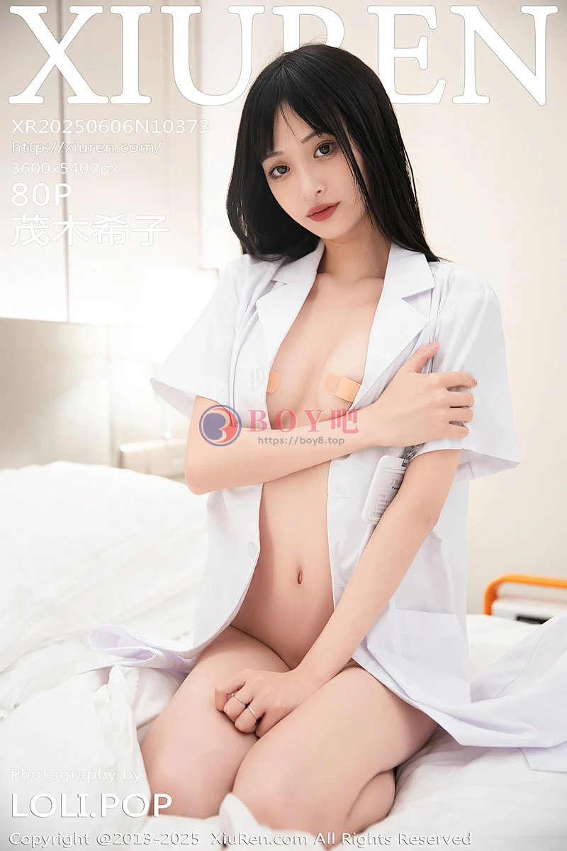 [XiuRen秀人网] NO.10373 模特茂木希子性感白色护士服饰配超薄黑丝秀完美身材诱惑写真-BOY吧