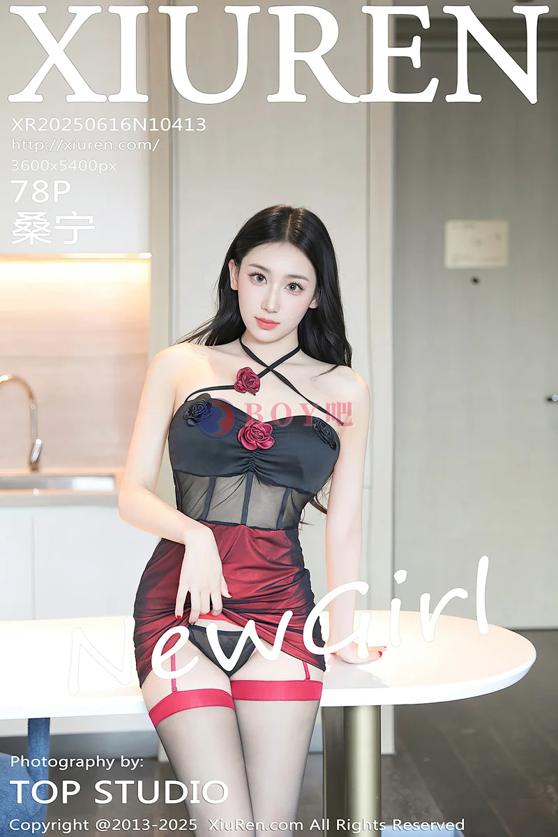 [XiuRen秀人网] NO.10413 新人模特桑宁性感黑红色连衣短裙配超薄黑丝秀曼妙身材诱惑写真-BOY吧