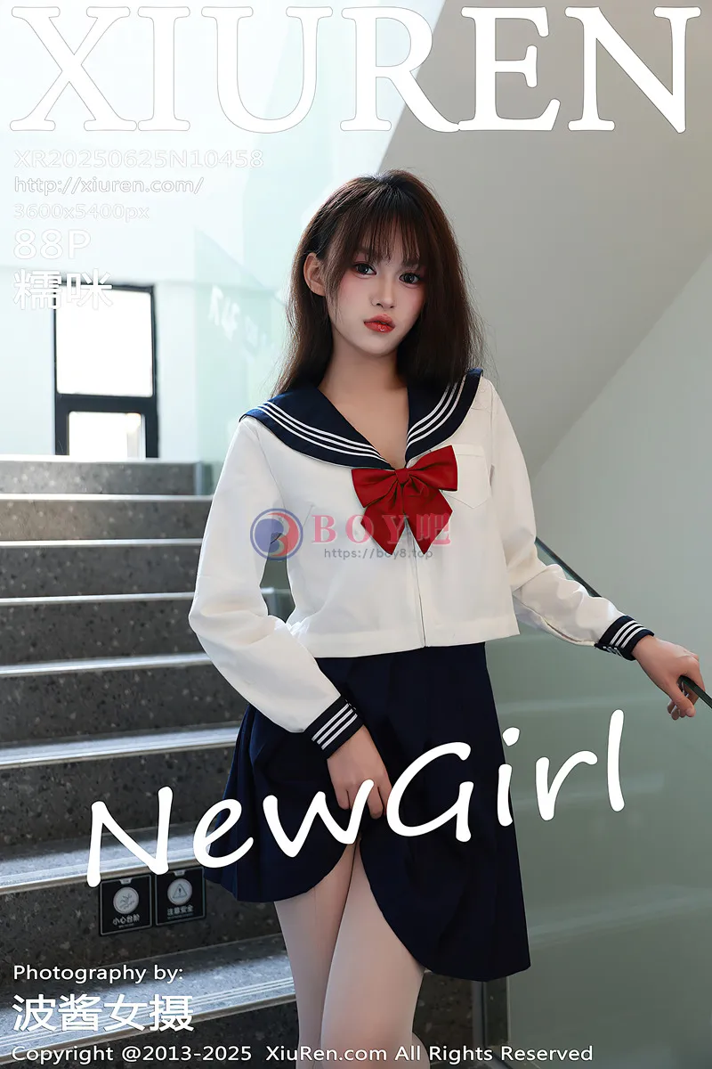 [XiuRen秀人网] NO.10458 新人模特糯咪性感JK制服配超薄白丝袜秀曼妙身姿撩人诱惑写真-BOY吧