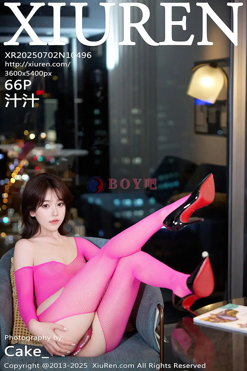 [XiuRen秀人网] NO.10496 模特汁汁性感玫红色连体渔网丝袜露情趣内衣秀惹火身材诱惑写真 - BOY吧-BOY吧