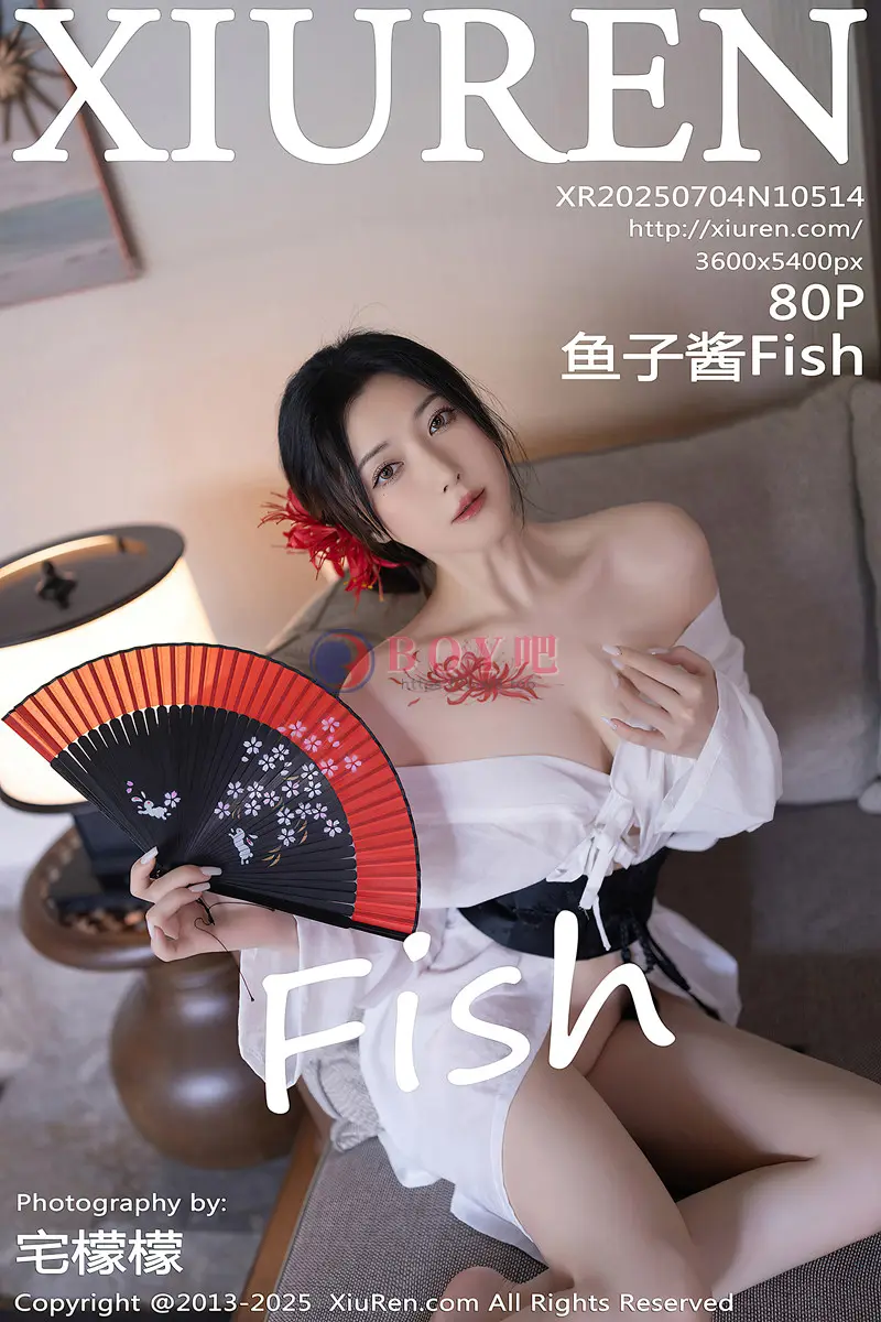 [XiuRen秀人网] NO.10514 模特鱼子酱Fish性感白色薄透服饰配白色丝袜秀曼妙身材诱惑写真-BOY吧