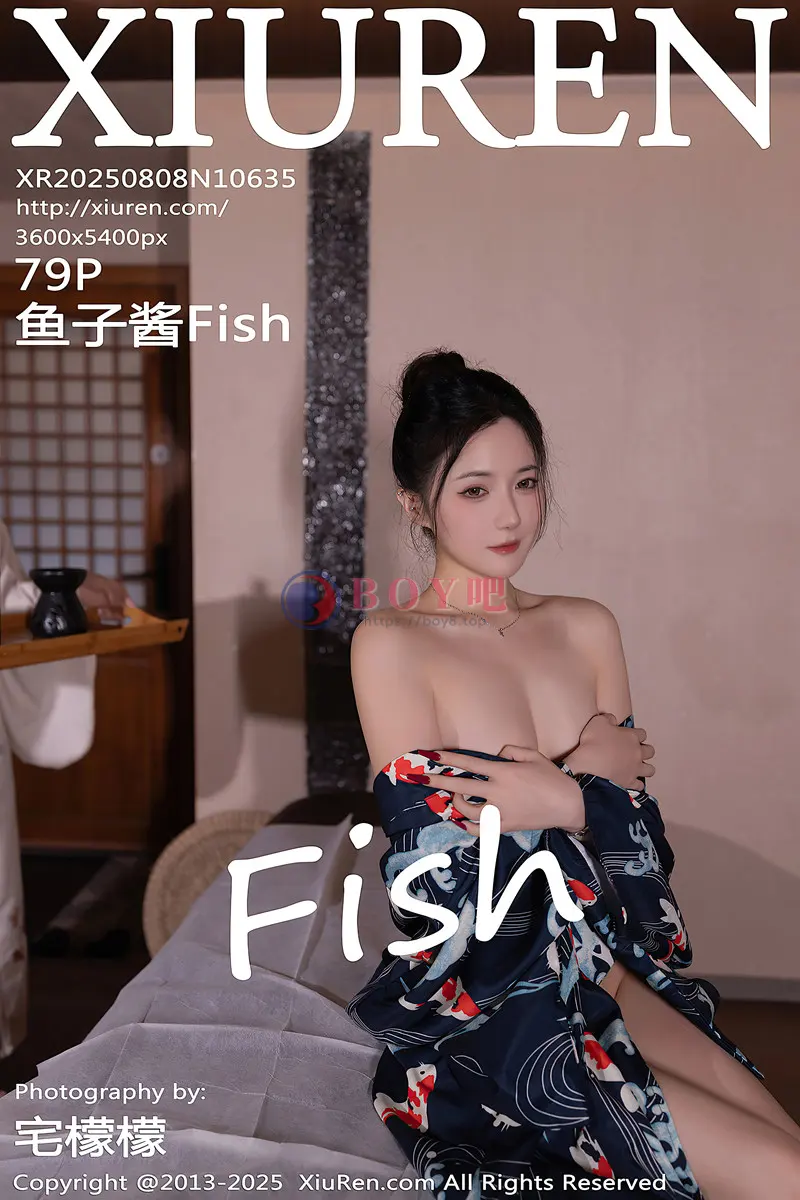 [XiuRen秀人网] NO.10635 模特鱼子酱Fish性感灰色衬衫露黑色内衣秀曼妙身姿完美诱惑写真-BOY吧