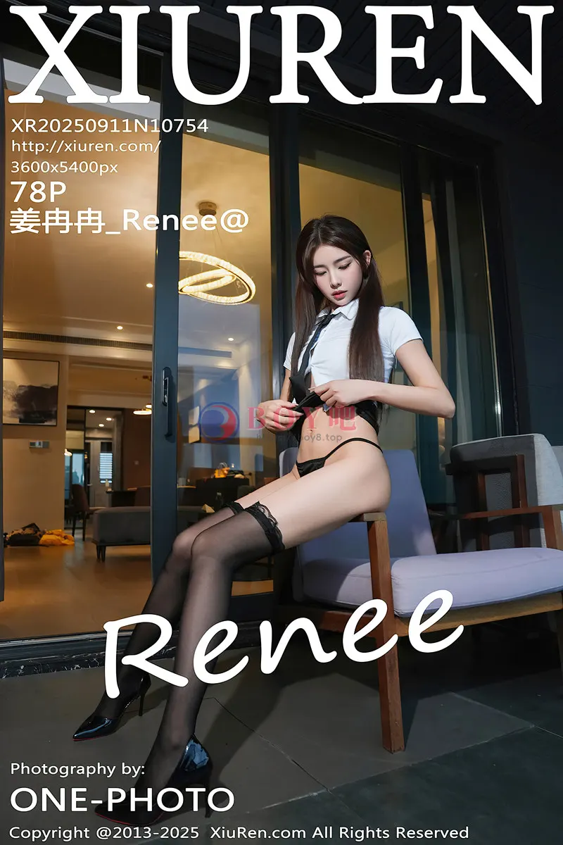 [XiuRen秀人网] NO.10754 新人模特姜冉冉_Renee@性感白T恤配黑丝袜秀曼妙身姿诱惑写真-BOY吧