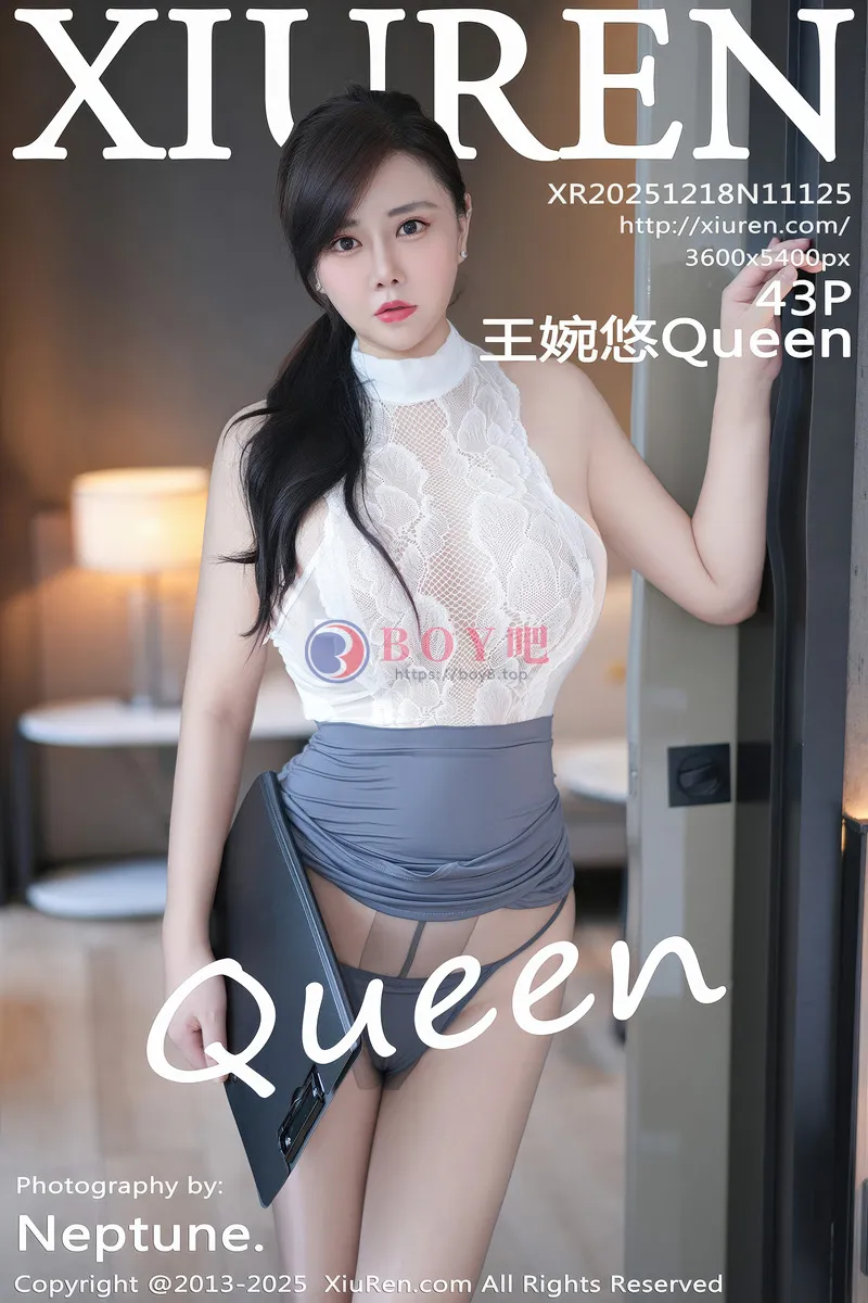 [XiuRen秀人网] NO.11125 模特王婉悠Queen性感灰色包臀裙配灰色丝袜秀丰腴身材诱惑写真-BOY吧