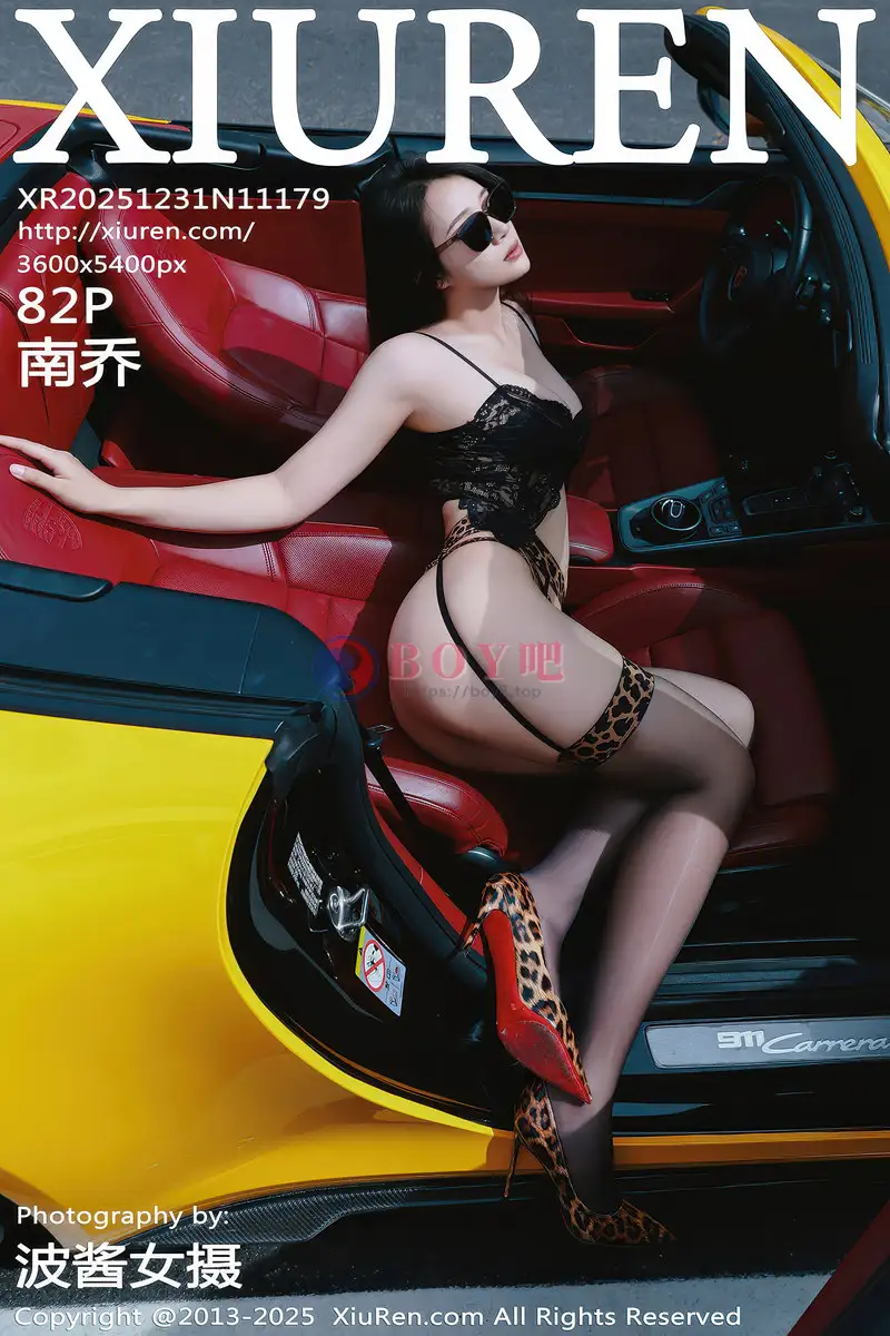 [XiuRen秀人网] NO.11179 模特南乔性感黑色蕾丝情趣内衣配黑丝吊袜秀完美身材诱惑写真-BOY吧