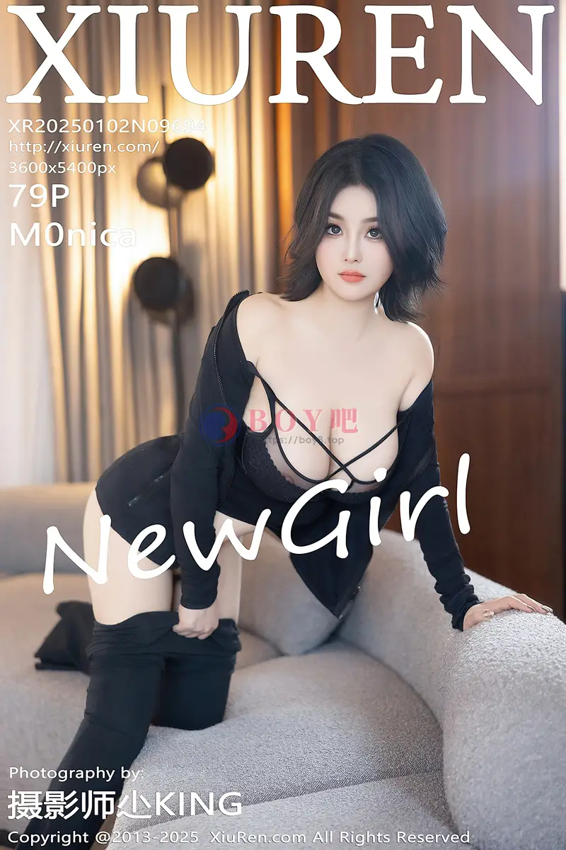 [XiuRen秀人网] NO.9694 新人模特Monica性感简约黑色服饰露黑色内衣秀曼妙身姿诱惑写真-BOY吧
