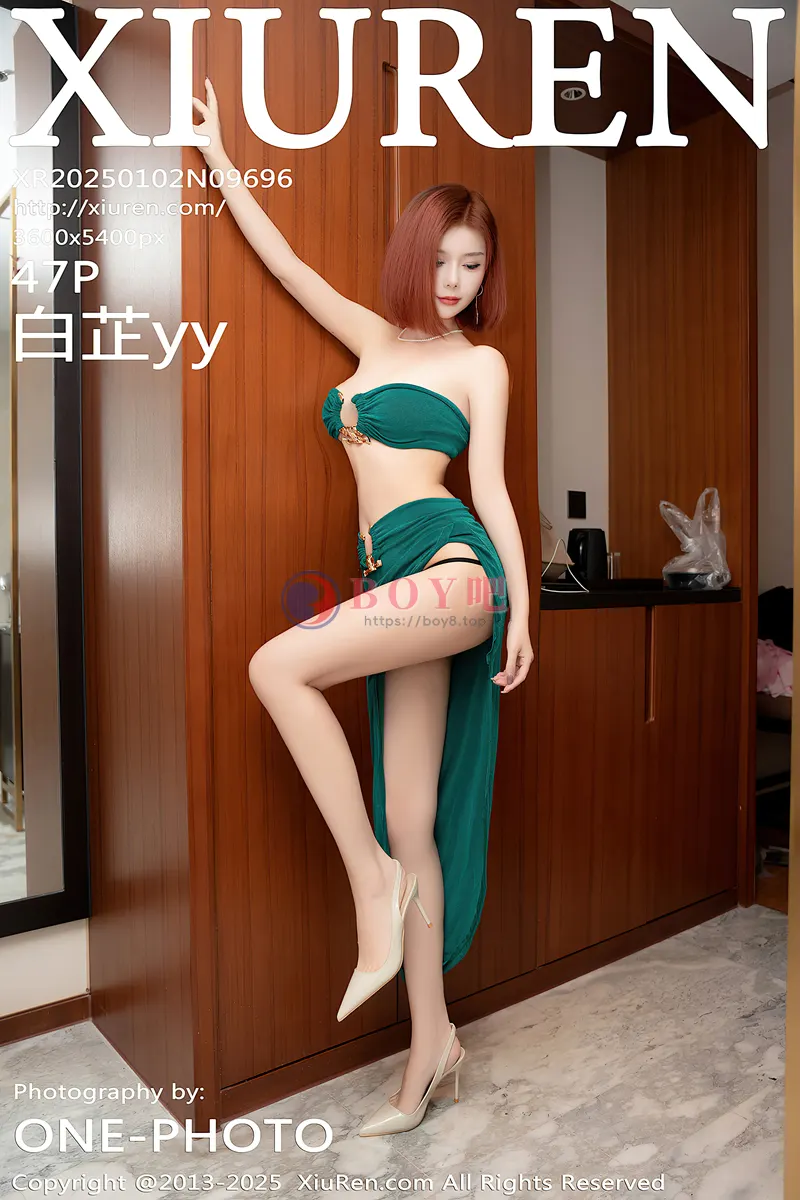 [XiuRen秀人网] NO.9696 模特白芷yy私房性感绿色分体情趣内衣秀柔美动人身材诱惑写真-BOY吧