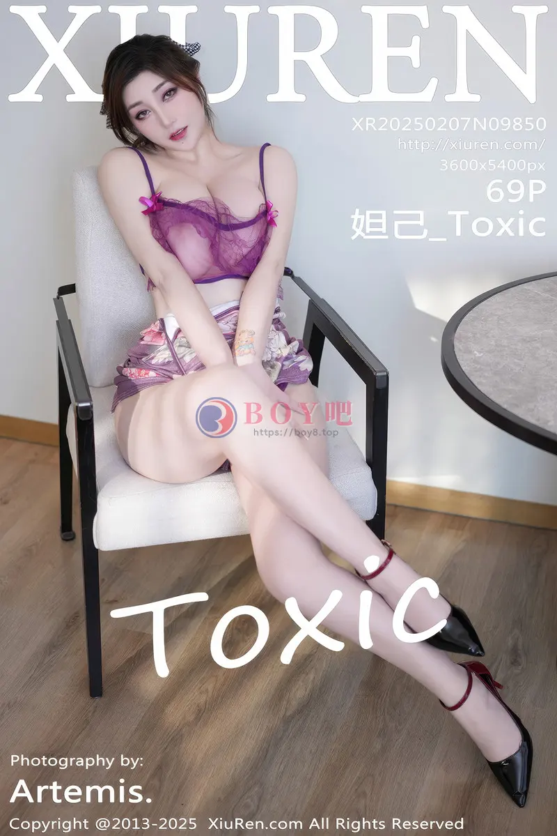 [XiuRen秀人网] NO.9850 女神妲己_Toxic性感紫色连衣裙露紫色情趣内衣秀丰腴身姿诱惑写真-BOY吧