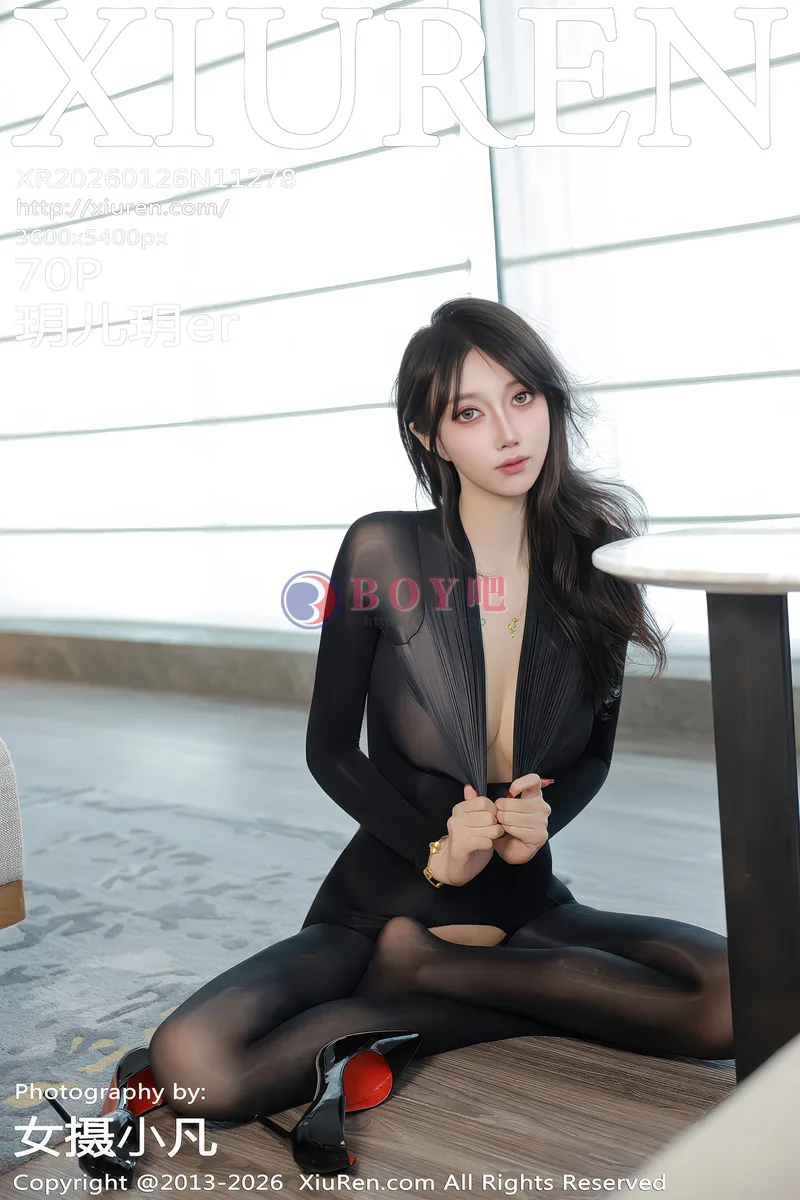 [XiuRen秀人网] NO.11278 模特玥儿玥er性感开档黑色连体丝袜+黑丝吊袜秀曼妙身姿诱惑写真-BOY吧