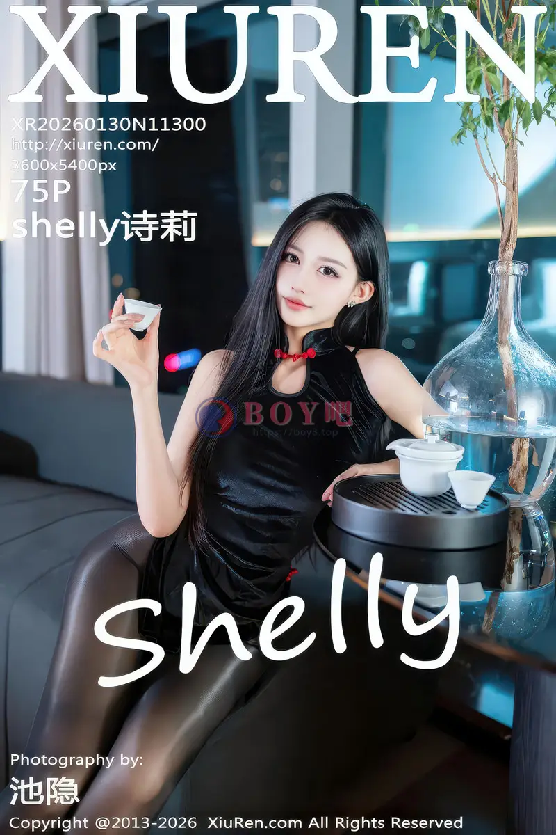 [XiuRen秀人网] NO.11300 模特shelly诗莉性感黑色情趣内衣配超薄黑丝秀曼妙身姿诱惑写真 - BOY吧-BOY吧