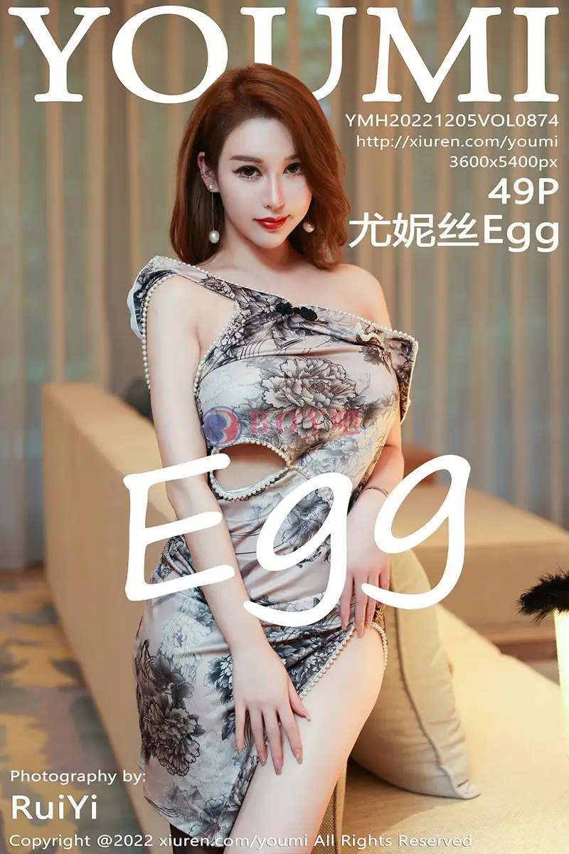 [YouMi尤蜜荟] Vol.874 女神尤妮丝Egg万宁旅拍性感灰色长旗袍配黑色蕾丝袜诱惑写真-BOY吧