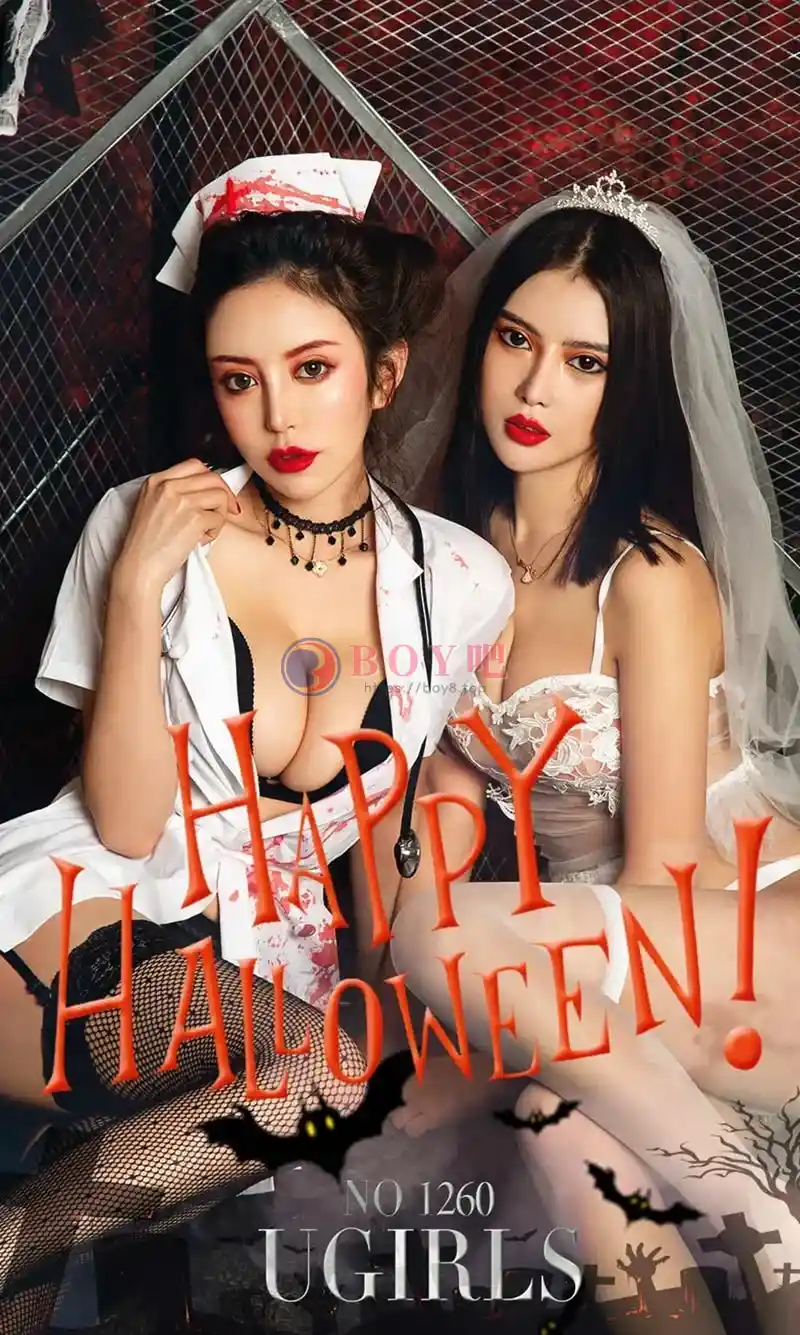 [Ugirls爱尤物] NO.1260 嫩模Angela楚楚性感僵尸新娘装白色蕾丝内衣透视诱惑写真-BOY吧