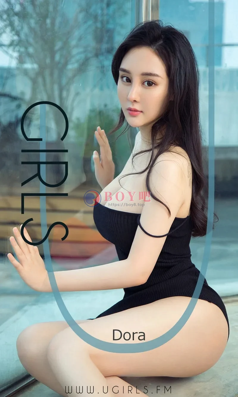 [Ugirls爱尤物] NO.1397 嫩模浅笑黑色吊带连体内衣+黑色情趣内衣完美爆乳诱惑写真-BOY吧