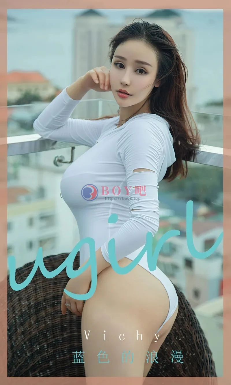 [Ugirls爱尤物] NO.2616 模特Vichy蓝色的浪漫主题泳池边性感黑色比基尼诱惑写真-BOY吧